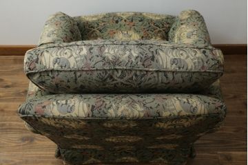 中古　美品　DREXEL HERITAGE(ドレクセルヘリテイジ)　個性の光るファブリックがステキな1人掛けソファ(一人掛けソファ、アームチェア)(R-057055)