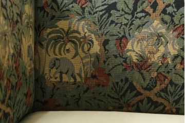 中古　美品　DREXEL HERITAGE(ドレクセルヘリテイジ)　個性の光るファブリックがステキな1人掛けソファ(一人掛けソファ、アームチェア)(R-057055)