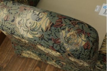 中古　美品　DREXEL HERITAGE(ドレクセルヘリテイジ)　個性の光るファブリックがステキな1人掛けソファ(一人掛けソファ、アームチェア)(R-057055)