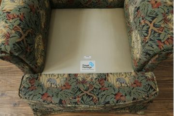 中古　美品　DREXEL HERITAGE(ドレクセルヘリテイジ)　個性の光るファブリックがステキな1人掛けソファ(一人掛けソファ、アームチェア)(R-057055)