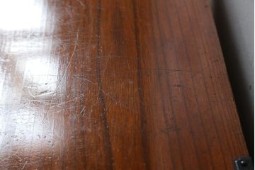 激レア!特注品　縁起物　おかめの漆絵が描かれた総欅材製の庄内小箪笥(掛硯型、懸硯型、船箪笥、帳場箪笥、おたふく、小引き出し、たんす、タンス、アンティーク)(R-057060)