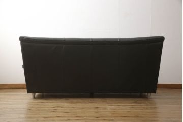 中古　美品　フランスベッド取り扱い　イタリア　サコモディ(S'ACCOMODI)　本革の上質な2人掛けレザーソファ(アームソファ、2Pソファ)(定価約40万円)(R-057061)
