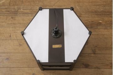 中古　美品　松本民芸家具　絶版品　B型六角アンドン　和モダン・和風インテリアにおすすめな吊り下げ照明(天井照明、シェード)(R-057063)