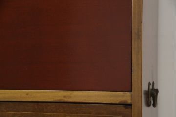 フランスビンテージ　GREAT PACIFIC　埋め込み取っ手やレザーなど凝ったつくりが魅力のライティングビューロー(サイドキャビネット、サイドチェスト、ヴィンテージ)(R-057064)