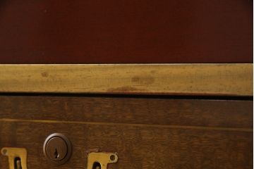 フランスビンテージ　GREAT PACIFIC　埋め込み取っ手やレザーなど凝ったつくりが魅力のライティングビューロー(サイドキャビネット、サイドチェスト、ヴィンテージ)(R-057064)