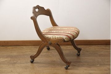 中古　DREXEL HERITAGE(ドレクセルヘリテイジ)　ESPERANTO(エスペラント)　優雅なデザインのキャスター付きチェア(定価約20万円)(サイドチェア、ダイニングチェア、ワークチェア、椅子、イス)(R-057066)