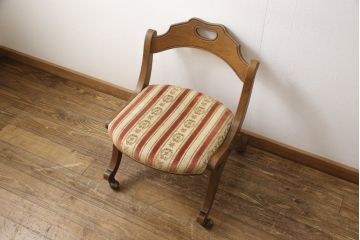 中古　DREXEL HERITAGE(ドレクセルヘリテイジ)　ESPERANTO(エスペラント)　優雅なデザインのキャスター付きチェア(定価約20万円)(サイドチェア、ダイニングチェア、ワークチェア、椅子、イス)(R-057066)