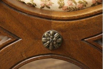中古　DREXEL HERITAGE(ドレクセルヘリテイジ)　ESPERANTO(エスペラント)　優雅な木製フレームのキャスター付きチェア(サイドチェア、ダイニングチェア、ワークチェア、椅子、イス)(定価約20万円)(R-057068)