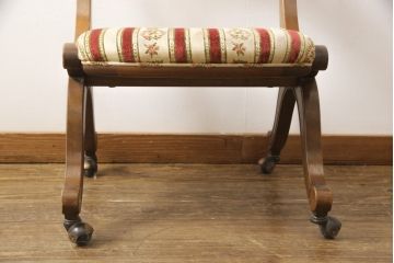 中古　DREXEL HERITAGE(ドレクセルヘリテイジ)　ESPERANTO(エスペラント)　優雅な木製フレームのキャスター付きチェア(サイドチェア、ダイニングチェア、ワークチェア、椅子、イス)(定価約20万円)(R-057068)