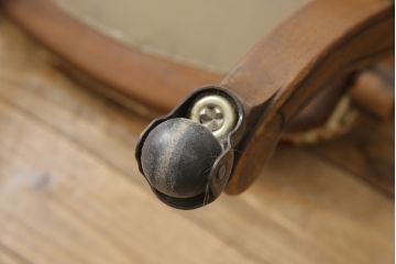 中古　DREXEL HERITAGE(ドレクセルヘリテイジ)　ESPERANTO(エスペラント)　優雅な木製フレームのキャスター付きチェア(サイドチェア、ダイニングチェア、ワークチェア、椅子、イス)(定価約20万円)(R-057068)