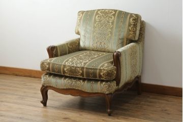 中古　DREXEL HERITAGE(ドレクセルヘリテイジ)　 Upholstery(アップホルスタリー)　クラシカルな佇まいの1人掛けソファ(アームチェア、一人掛け、1P)(R-057071)