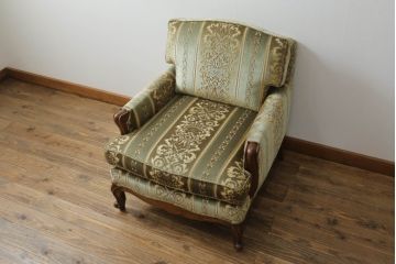 中古　DREXEL HERITAGE(ドレクセルヘリテイジ)　 Upholstery(アップホルスタリー)　クラシカルな佇まいの1人掛けソファ(アームチェア、一人掛け、1P)(R-057071)
