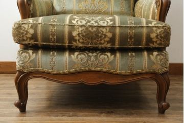 中古　DREXEL HERITAGE(ドレクセルヘリテイジ)　 Upholstery(アップホルスタリー)　クラシカルな佇まいの1人掛けソファ(アームチェア、一人掛け、1P)(R-057071)