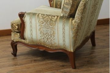 中古　DREXEL HERITAGE(ドレクセルヘリテイジ)　 Upholstery(アップホルスタリー)　クラシカルな佇まいの1人掛けソファ(アームチェア、一人掛け、1P)(R-057071)