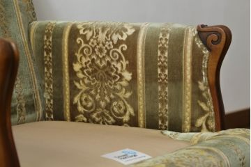 中古　DREXEL HERITAGE(ドレクセルヘリテイジ)　 Upholstery(アップホルスタリー)　クラシカルな佇まいの1人掛けソファ(アームチェア、一人掛け、1P)(R-057071)