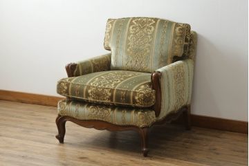 中古　DREXEL HERITAGE(ドレクセルヘリテイジ)　 Upholstery(アップホルスタリー)　クラシカルな佇まいの1人掛けソファ(アームチェア、一人掛け、1P)(R-057072)
