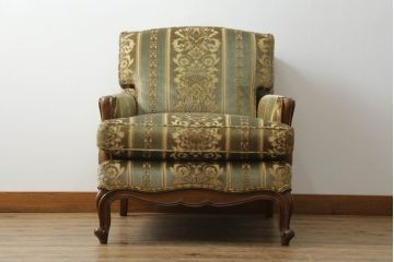 中古　DREXEL HERITAGE(ドレクセルヘリテイジ)　 Upholstery(アップホルスタリー)　クラシカルな佇まいの1人掛けソファ(アームチェア、一人掛け、1P)(R-057072)