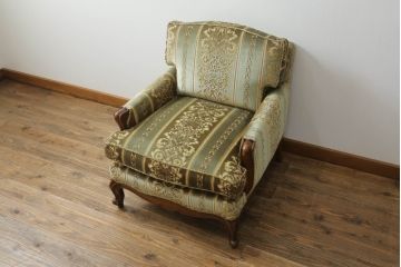中古　DREXEL HERITAGE(ドレクセルヘリテイジ)　 Upholstery(アップホルスタリー)　クラシカルな佇まいの1人掛けソファ(アームチェア、一人掛け、1P)(R-057072)