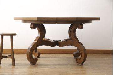 中古　DREXEL HERITAGE(ドレクセルヘリテイジ)　ESPERANTO(エスペラント)　おしゃれな八角形天板のエクステンションテーブル(ダイニングテーブル、4人掛け、6人掛け)(定価約61万円)(R-057081)