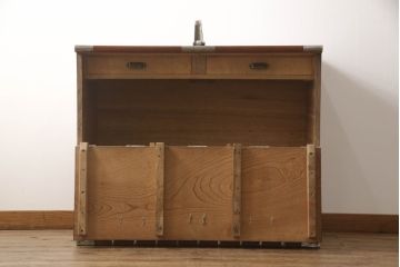 和製ビンテージ　アンティーク風　李朝・中国調のデザインがステキなバンダチ(収納棚、キャビネット、サイドボード、箪笥、タンス、たんすヴィンテージ)(R-057088)