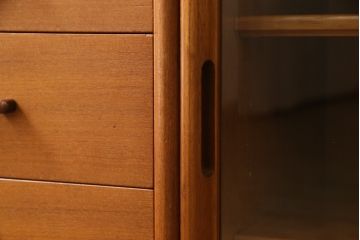 和製ビンテージ　日田工芸　チーク材製　北欧風デザインがおしゃれなサイドボード(キャビネット、収納棚、チェスト、ヴィンテージ)(R-057090)