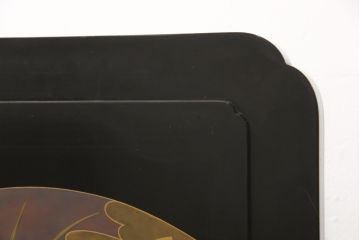 ビンテージ　輪島塗り　美しい扇の蒔絵が印象的な衝立て(仕切り、パーテーション、つい立て、ヴィンテージ)(R-057091)