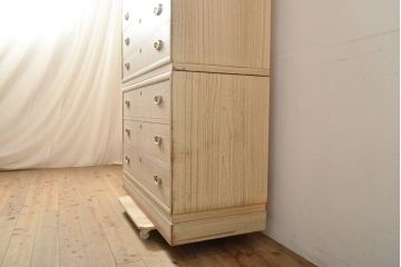 中古　国産　職人手作り　細部までこだわって作られた高級総桐箪笥(胴厚・四方丸)(桐たんす、整理タンス、衣装箪笥、バラ売り可能)(R-057093)