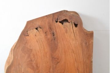 和製ビンテージ　総欅一枚板　これからリメイク!杢目の良いダイニングテーブル(デスク、古材、ヴィンテージ)(R-057101)