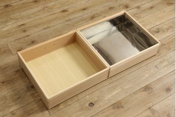 中古　美品　明るい木肌が美しい和モダンな置き水屋(茶水屋、水屋箪笥、収納棚、タンス、和たんす)(R-057128)