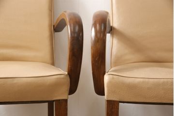 和製ビンテージ　ブナ材　優しい色合いが取り入れやすいアームチェア2脚セット(ダイニングチェア、ヴィンテージ)(R-057131)