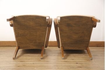和製ビンテージ　ブナ材　優しい色合いが取り入れやすいアームチェア2脚セット(ダイニングチェア、ヴィンテージ)(R-057132)