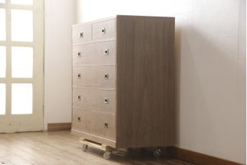 中古　美品　伝統工芸士　中村悟作　焼桐仕上げのモダンなデザインが魅力!和モダンな空間づくりに活躍する紀州箪笥(胴厚、総桐箪笥、総桐たんす、引き出し、サイドチェスト)(R-057134)