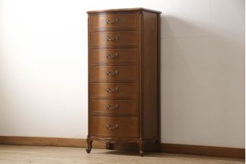 中古　DREXEL HERITAGE(ドレクセルヘリテイジ)　Touraine(ツーレイン)シリーズ　上品な佇まいのランジェリーチェスト(引き出し、サイドチェスト)(R-057136)