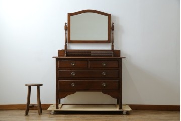 イギリスアンティーク　オーク材　ドレッシングチェスト　(R-057138)