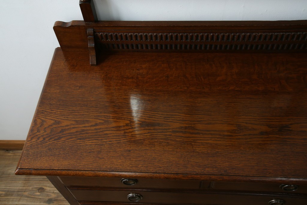 イギリスアンティーク　オーク材　ドレッシングチェスト　(R-057138)