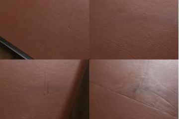 中古　美品　希少!イタリア高級家具　すべて本革張りの贅沢な作り!デスクとチェアのセット(レザー、机、椅子、イス)(R-057144)