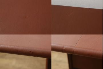 中古　美品　希少!イタリア高級家具　すべて本革張りの贅沢な作り!デスクとチェアのセット(レザー、机、椅子、イス)(R-057144)