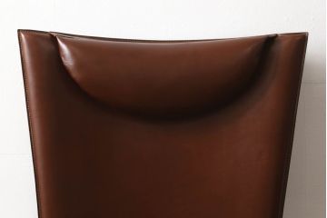 中古　美品　希少!イタリア高級家具　すべて本革張りの贅沢な作り!デスクとチェアのセット(レザー、机、椅子、イス)(R-057144)