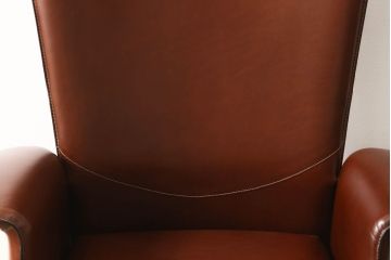 中古　美品　希少!イタリア高級家具　すべて本革張りの贅沢な作り!デスクとチェアのセット(レザー、机、椅子、イス)(R-057144)