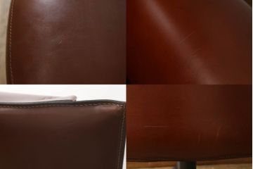 中古　美品　希少!イタリア高級家具　すべて本革張りの贅沢な作り!デスクとチェアのセット(レザー、机、椅子、イス)(R-057144)