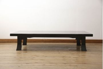 中古　伝統工芸家具　輪島塗り　繊細な沈金の意匠が美しい座卓(ローテーブル、センターテーブル)(R-057145)