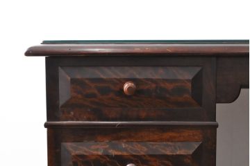中古　美品　松本民芸家具　重厚でクラシックなデザインがステキなM型両袖机(両袖デスク、ワークデスク)(定価約72万円)(R-057146)
