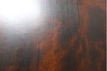 中古　美品　カバ材　北の匠　山室家具製作所　どっしりとしたデザインがステキな両袖机(両袖デスク、ワークデスク)(定価約37万円)(R-057147)