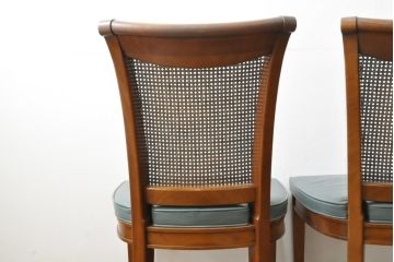 中古　DREXEL HERITAGE(ドレクセルヘリテイジ)　FRANCESCA(フランチェスカ)シリーズ　J917　合皮座面の優雅なダイニングチェア2脚セット(イス、椅子)(2脚定価　約32万円)(R-057150)