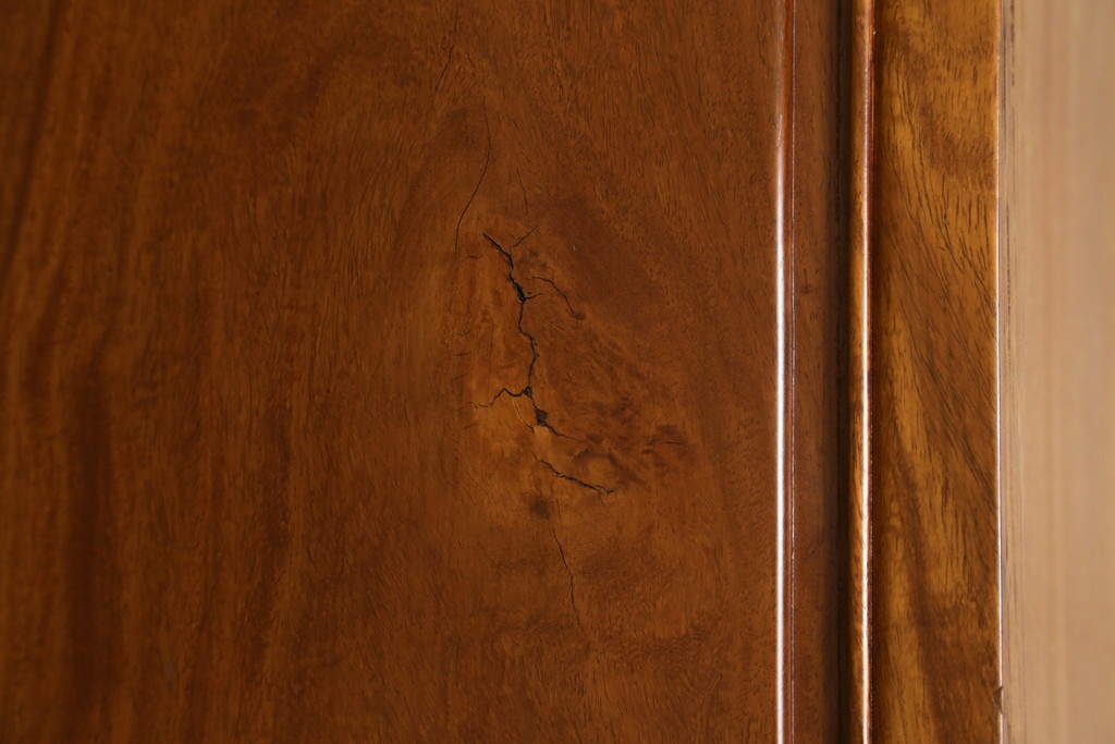 アジアンビンテージ　オリエンタル調の凝ったデザインが魅力の唐木製キャビネット　(R-057152)