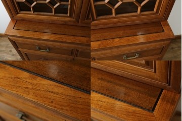 アジアンビンテージ　オリエンタル調の凝ったデザインが魅力の唐木製キャビネット　(R-057152)