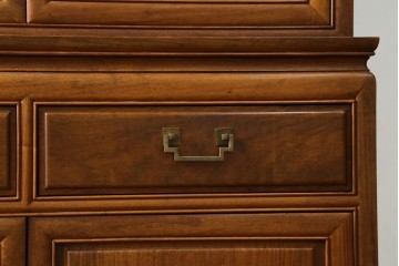 アジアンビンテージ　オリエンタル調の凝ったデザインが魅力の唐木製キャビネット　(R-057152)