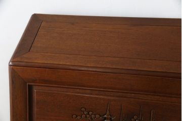 ビンテージ家具　オリエンタルなデザインが目を引くライティングビューロー(引き出し、チェスト、在宅用、在宅ワーク用デスク)(R-057155)