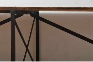 特大!　アンティーク調　インダストリアルな雰囲気ただよう横長テーブル(作業台、ワークデスク、在宅ワーク)(R-057180)