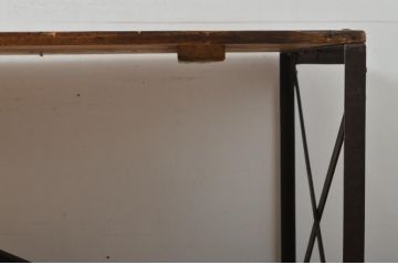 特大!　アンティーク調　インダストリアルな雰囲気ただよう横長テーブル(作業台、ワークデスク、在宅ワーク)(R-057180)